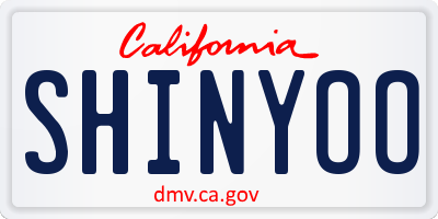 CA license plate SHINYOO