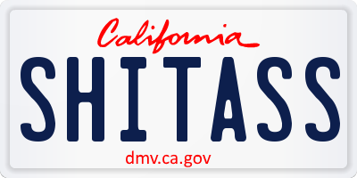 CA license plate SHITASS