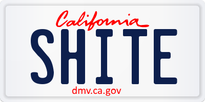 CA license plate SHITE