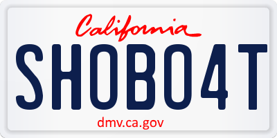 CA license plate SHOBO4T