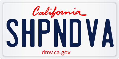 CA license plate SHPNDVA