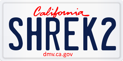 CA license plate SHREK2