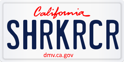 CA license plate SHRKRCR