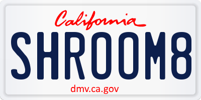 CA license plate SHROOM8