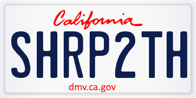 CA license plate SHRP2TH