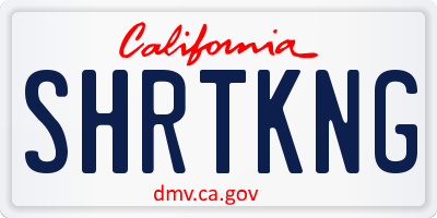 CA license plate SHRTKNG