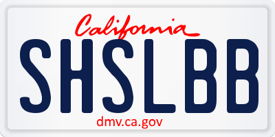 CA license plate SHSLBB