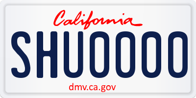 CA license plate SHU0000