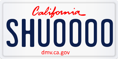 CA license plate SHUOOOO