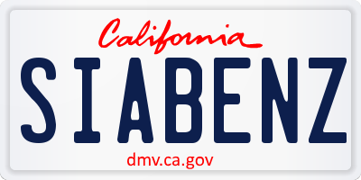 CA license plate SIABENZ