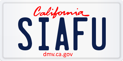 CA license plate SIAFU