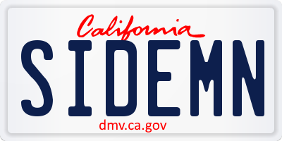 CA license plate SIDEMN