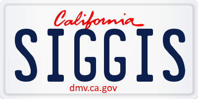 CA license plate SIGGIS