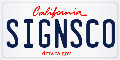 CA license plate SIGNSCO