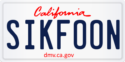 CA license plate SIKFOON