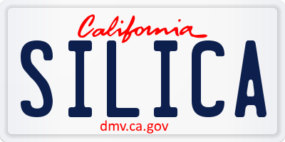 CA license plate SILICA