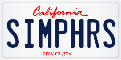 CA license plate SIMPHRS