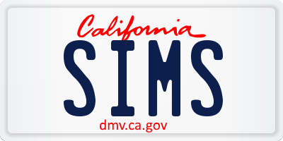 CA license plate SIMS