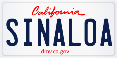 CA license plate SINALOA