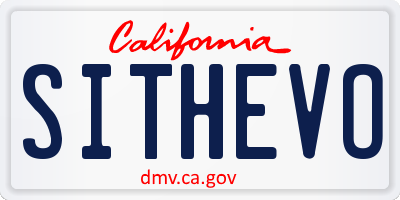 CA license plate SITHEVO