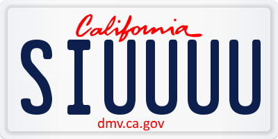 CA license plate SIUUUU