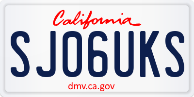 CA license plate SJ06UKS