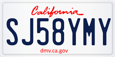 CA license plate SJ58YMY