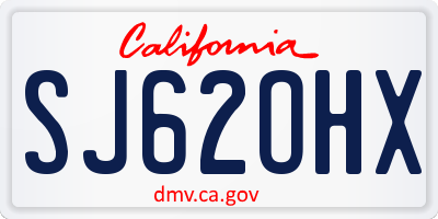 CA license plate SJ62OHX