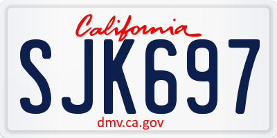 CA license plate SJK697