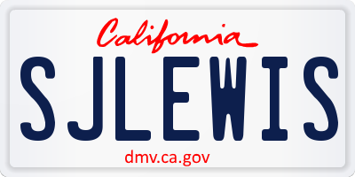 CA license plate SJLEWIS