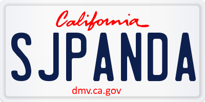 CA license plate SJPANDA