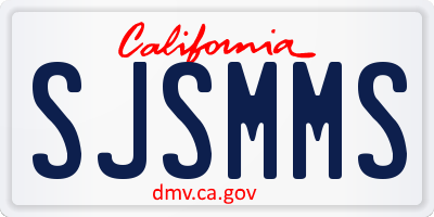 CA license plate SJSMMS