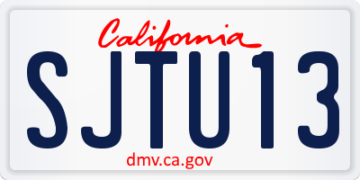 CA license plate SJTU13