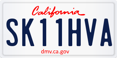 CA license plate SK11HVA