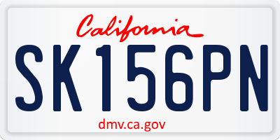 CA license plate SK156PN