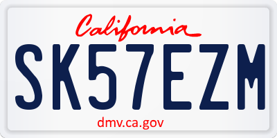 CA license plate SK57EZM