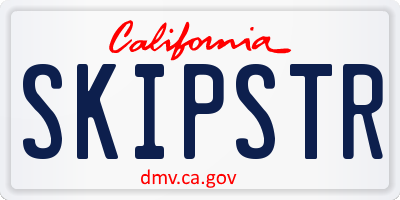 CA license plate SKIPSTR