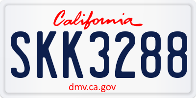 CA license plate SKK3288