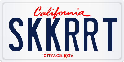 CA license plate SKKRRT