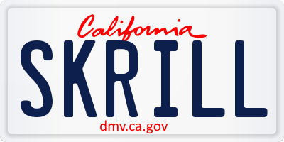 CA license plate SKRILL