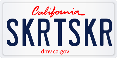 CA license plate SKRTSKR