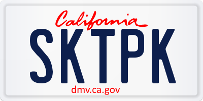 CA license plate SKTPK