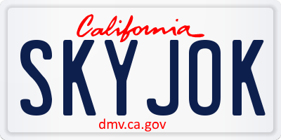 CA license plate SKYJOK