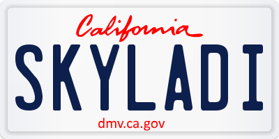 CA license plate SKYLADI