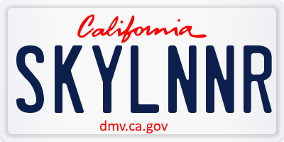 CA license plate SKYLNNR