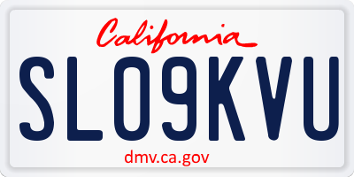 CA license plate SL09KVU