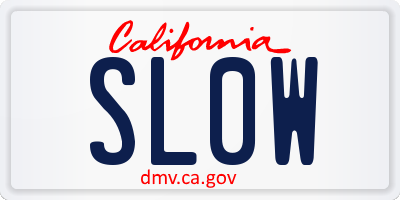 CA license plate SL0W