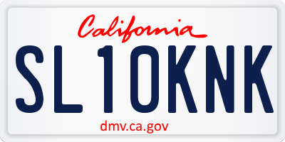 CA license plate SL10KNK