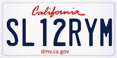 CA license plate SL12RYM