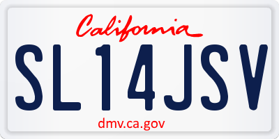 CA license plate SL14JSV